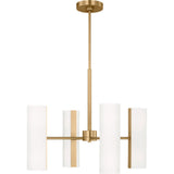 Capalino Chandelier — 24", White Linen, Satin Brass