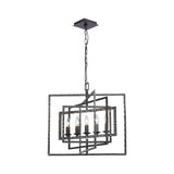Capri Horizontal Cage Chandelier 24'' Raw Steel