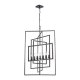 Capri Vertical Cage Chandelier 24'' Raw Steel