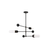 Capsule LED Linear Chandelier 47.75'' Matte Black + Textured Gold