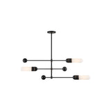 Capsule LED Linear Chandelier 47.75'' Matte Black + Textured Gold