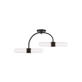 Capsule LED Semi Flush Mount 34.25'' Matte Black + Textured Gold