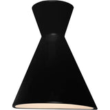 Carbon Matte Black Ceramic Retro LED Wall Sconce-Closed Top by Justice Design