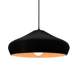 Carbon Matte Black-Black Cord Crease Large Ceramic Pendant by Justice Design