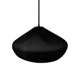 Carbon Matte Black-Black Cord Crease Large Ceramic Pendant by Justice Design