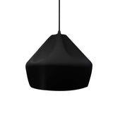 Carbon Matte Black-Black Cord Crease Small Ceramic Pendant by Justice Design