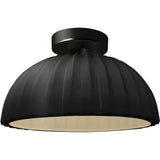 Carbon Matte Black Matte Black Ceramic Pleated Dome Semi-Flush by Justice Design