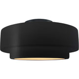 Carbon Matte Black Ceramic Small Tier Semi-Flush by Justice Design