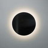 Carbon Matte Black Small Ceramic Round Backlit Color Temperature Selectable LED Wall Sconce by Justice Design