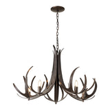 Caribou 5-Light Chandelier, shown in Dark Smoke, by Hubbardton Forge