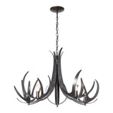 Caribou 5-Light Chandelier, shown in Clear Steel, by Hubbardton Forge