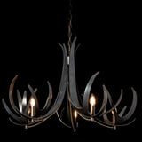 Caribou 5-Light Chandelier detail in Clear Steel, by Hubbardton Forge