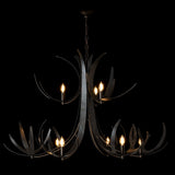 Caribou 9-Light Tiered Chandelier detail in Clear Steel, by Hubbardton Forge