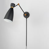 Carillon Articulating Wall Sconce Black Satin Brass By Maxim Lighting Front View