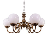 Carnew 6 Arm Chandelier - Antique Brass