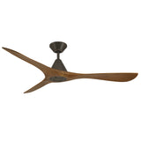 Carve Fan 60 Inch Bronze Distressed Koa By Modern Forms - Front View