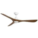 Carve Fan 60 Inch Matte White Distressed Koa By Modern Forms - Front View
