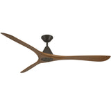 Carve Fan 72 Inch Bronze Distressed Koa By Modern Forms - Front View