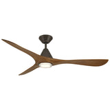 Carve Fan with Luminaire 60 Inch Bronze Distressed Koa By Modern Forms