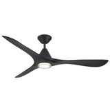 Carve Fan with Luminaire 60 Inch Matte Black By Modern Forms