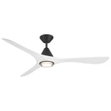 Carve Fan with Luminaire 60 Inch Matte Black Matte White By Modern Forms