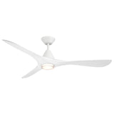 Carve Fan with Luminaire 60 Inch Matte White By Modern Forms