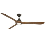Carve Fan with Luminaire 72 Inch Bronze Distressed Koa By Modern Forms