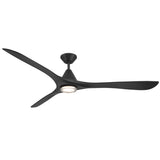 Carve Fan with Luminaire 72 Inch Matte Black By Modern Forms