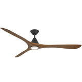 Carve Fan with Luminaire 72 Inch Matte Black Distressed Koa By Modern Forms