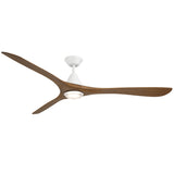 Carve Fan with Luminaire 72 Inch Matte White Distressed Koa By Modern Forms