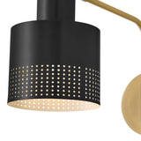 Casey Swing Arm Single Light Sconce - Lacquered Brass / Black