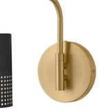 Casey Swing Arm Single Light Sconce - Lacquered Brass / Black