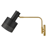 Casey Swing Arm Single Light Sconce - Lacquered Brass / Black