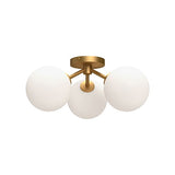 Cassia Ceiling Light Aged Gold Opal Matt Glass By Alora