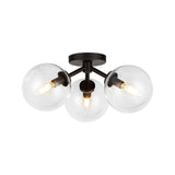 Cassia Ceiling Light Matte Black Clear Glass By Alora