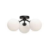 Cassia Ceiling Light Matte Black Opal Matte Glass By Alora