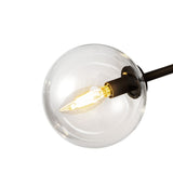 Cassia Chandelier Matt Black Clear Glass By Alora Detailed View