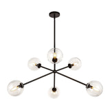 Cassia Chandelier Matt Black Clear Glass By Alora