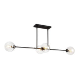 Cassia Linear Suspension Matte Black Clear Glass By Alora