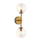 Cassia Vanity Light By Alora, Finish: Aged Gold/Clear Glass, , | Casa Di Luce Lighting
