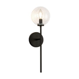 Cassia Wall Lamp Matte Black Clear Glass 1 Light By Alora