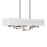 Cavaletti Linear Suspension in Bronze, Natural Anna Shade by Hubbardton Forge