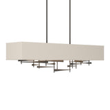 Cavaletti Linear Suspension in Dark Smoke, Flax Shade by Hubbardton Forge