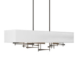 Cavaletti Linear Suspension in Dark Smoke, Natural Anna Shade by Hubbardton Forge