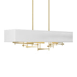 Cavaletti Linear Suspension in Modern Brass, Natural Anna Shade by Hubbardton Forge