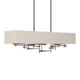 Cavaletti Linear Suspension in Natural Iron, Flax Shade by Hubbardton Forge
