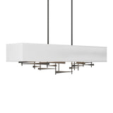 Cavaletti Linear Suspension in Natural Iron, Natural Anna Shade by Hubbardton Forge