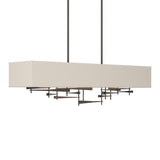 Cavaletti Linear Suspension in Oil Rubbed Bronze, Flax Shade by Hubbardton Forge