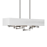 Cavaletti Linear Suspension in Oil Rubbed Bronze, Natural Anna Shade by Hubbardton Forge