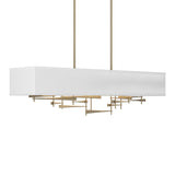 Cavaletti Linear Suspension in Soft Gold, Natural Anna Shade by Hubbardton Forge